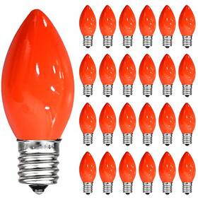 Dongguan Lianrun Lighting Co Ltd 796229043392 25 Pack C7 Ceramic Orange Light Bulbs Indoor Outdoor Christmas Halloween