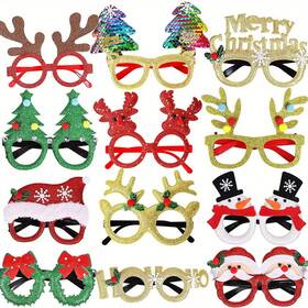 9090395 Donwell Festive Christmas Party Glasses - 12-pack Holiday Themed Eyewear For Xmas Events