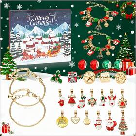 9090396 Donwell Diy Christmas Bracelet Making Kit - 24day Advent Calendar With Beads And Supplies