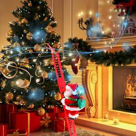 Pt9090167bk Donwell Interactive Animated Santa Decor- Climbing Singing Moving Doll For Christmas Fun