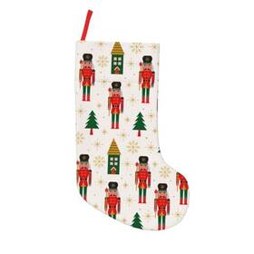 B0008 Dorkeixia Christmas Stockings 18 Inch Short Plush Nutcracker Tree Snowflakes