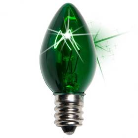 100tw5c7g Double Color Lock C7 Christmas Extended Life Replacement Twinkle Bulbs Green 25ct