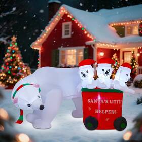 Pn22-ycf-3 Dr.dudu 7 Ft Christmas Inflatables Polar Bear With Santa Hat Red