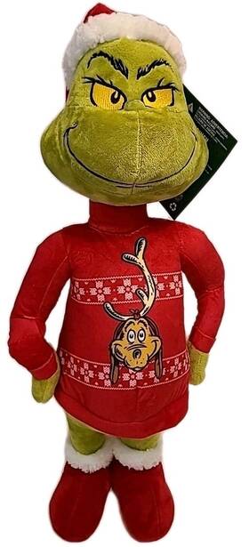 Dr. Seuss 191245816126 Grinch Holiday Greeter With Max Sweater 21 Inch Christmas Decoration