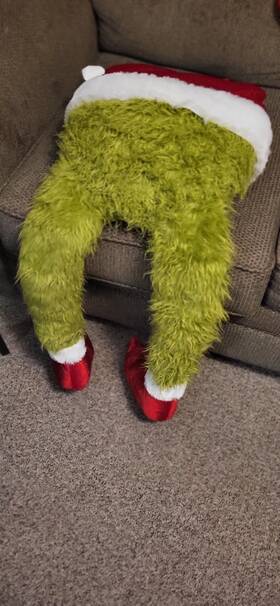 Mo881108 Dr. Seuss 33 Inch Grinch Fuzzy Legs Christmas Tree Accessory Fun Holiday Decorative Garland
