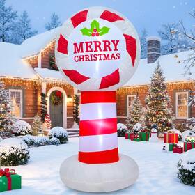 Drofely 667763806647 4 Ft Tall Christmas Inflatables A White-background Road Sign Decorati