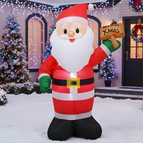 Drofely 667763806692 4ft Christmas Inflatable Blow Up Santa Holding A Merry Xmas Decorat