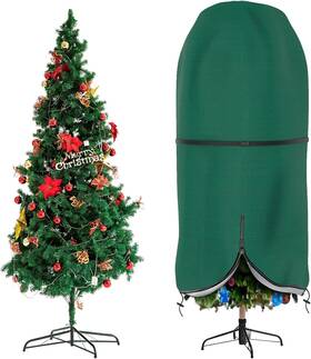 Dudsoeho 768556549779 Christmas Tree Cover With Adjustable Straps Durable Upright Xmas Storage B