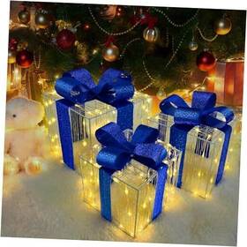 Dukelai 724901879854 140 Led Christmas Lighted Gift Boxes Decorations Set Of 3 Presents
