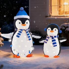 Qevbu11 Dumos 2piece Lighted Penguin Family Outdoor Christmas Decoration Pop Up Holiday De