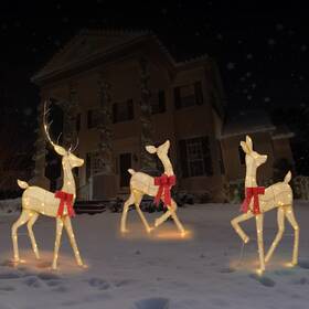 53-wwled-2d-3p-deer63-xmas Dunchaty 2d Lighted Reindeer Christmas Decorations Outdoor - Large 4ft Gold 2d-gold