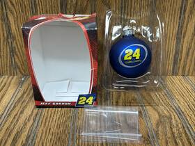 Dupont 781317913466 2008 Trevco Jeff Gordon #24 Blue Ball Christmas Glass Ornament