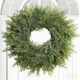 Ss22 Dushle Christmas Decorations Cedar Wreath 26inch Large Wreaths F