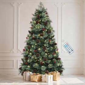 Qd2-300c Dwvo 6ft Carol Pine Christmas Tree With 300 Led Lights Prelit Atificial