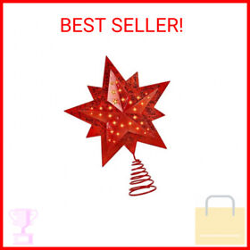 Iw143355dgcll5652 Dynaming Christmas Tree Topper 10 Led Flashing Lights Treetop Star 11.5inch Batte
