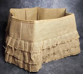 Dyno Seasonal Solutions 692758157756 New Traditions Ruffled Burlap Tree Cover Stand 3 Tier Country Christmas