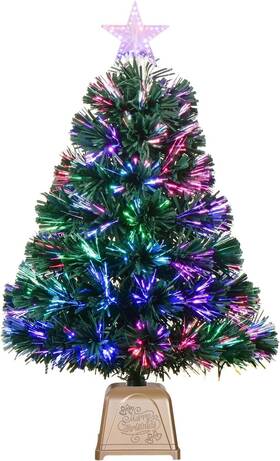 Fp130 E Crafty 24inch Green Fiber Optic Christmas Tree Pre-lit Artificial Mini