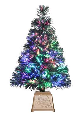 Fpnf120 E Crafty Pre-lit Mini Christmas Tree Tabletop Artificial Fiber Optic Trees