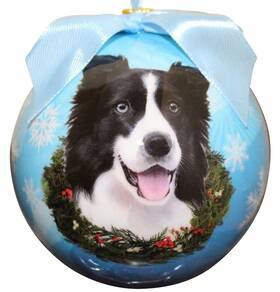 E&s Pets 608938518255 Inch Border Collie Christmas Ornament Shatter Proof Ball