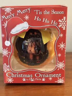 E&s Pets 608938518408 New Dachshund Christmas Ornament Round