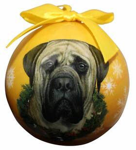 E&s Pets 608938519221 Inch Mastiff Christmas Ornament Shatter Proof Ball