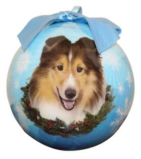E&s Pets 608938519443 Sheltie Christmas Ornament Shatter Proof Ball