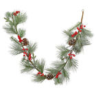 E017ee6026cc41f586196123386281a5 The Holiday Aisle Iced Pinecones And Berries Garland 190216501313