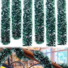 Eerrhhaq 744581999901 50 Feet Garland For Christmas Decorations Green Snowy Artificial Chri