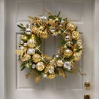 Egch91835usa Unbranded Cordless Prelit Gold Silver Christmas Decor Wreath Or Garland