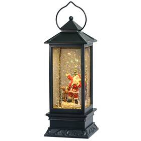 Eldnacele 705814043372 Christmas Snow Globe Lantern With Music Battery Operated Lighted Swirling Gl