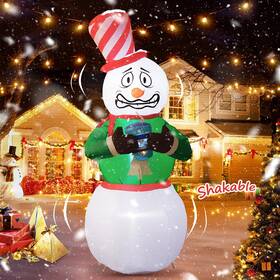 Le-co-0012-us Elegear 6ft Animated Snowman Christmas Inflatables Outdoor Decorations Shivering Sno