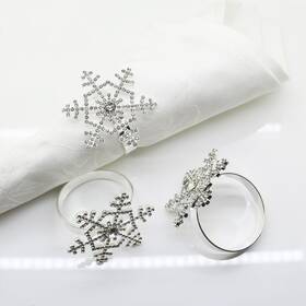 Elekbh20171023001 Elehere Snowflake Napkin Rings Set Of 12 Christmas Holiday Thanksgiving Winter Wedd Inch