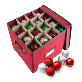 83-dt5021 Elf Stor Christmas Decor Storage Box - Red Oxford Canvas Ornament Cube Chest With