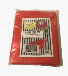 D630086 Elf Stor Red Holiday Christmas Tree Canvas Storage Bag Large 9 Foot Sealed