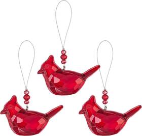 Elfengarden 705353580185 Cardinal Figurine Christmas Decor Ornament For Xmas Tree Hanging Crystal Acrylic