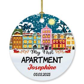 Eli25c Elido Store Personalized First Christmas In My New Apartment Ornament