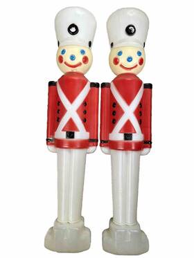 Empire 042619133403 Lot 2 Blow Mold Toy Soldier Nutcracker 31 Inch Carolina Enterprises Christmas