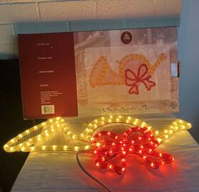 286-0085 Enchanted Forest Christmas Rope Light Horn Lighted Window Wall Decoration 2002