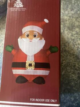 286-1734 Enchanted Forest Airdorable Airblown Santa Centerpiece 22 Inch Usb/battery Christmas