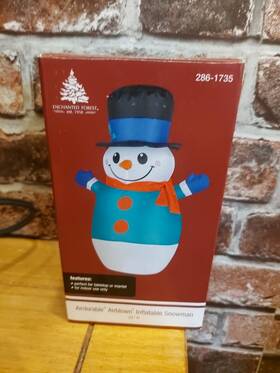 286-1735 Enchanted Forest Indoor Airdorable Airblown Inflatable 22 Inch Tabletop Christmas Snowman Brand New