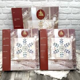 2860-0357 Enchanted Forest Vtg Holographic Christmas 3d Snowflake Twinkling Lights Holiday Window Decor Set