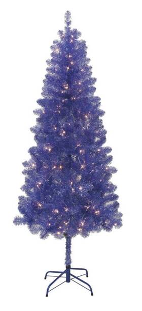 Enchanted Forest 810174032338 6.5ft Led Prelit Violet Tinsel Artificial Christmas Tree