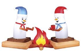 Mo16759 Enchanted Forest 7ft Led Snowmen Campfire Sftmores Christmas Inflatable Outdoor Yard Holiday Decor