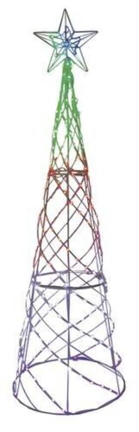 Mo23sym-qy0818 Enchanted Forest 5ft Smart Led Lighted Rgb Cone Tree Bluetooth App Control Outdoor Christmas Decor