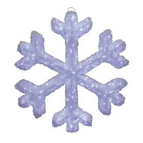 Mo662336-132 Enchanted Forest 3ft Led Light Iridescent Hanging Christmas Snowflake Outdoor Yard Holiday Decor