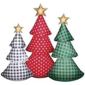 Mo880545 Enchanted Forest 6ft Led Stripes Polka Dot Tree Trio Christmas Inflatable Outdoor Holiday Decor
