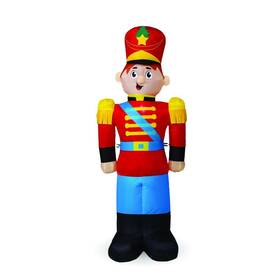 Moch20096-120 Enchanted Forest 4ft Led Lighted Smiling Toy Soldier Inflatable With Fan Christmas Porch Lawn Decor