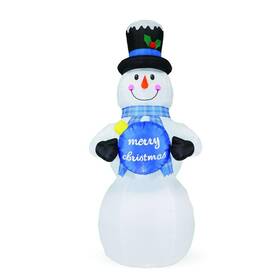 Moch24110-360 Enchanted Forest 12ft Led Smiling Snowman Holding Ornament With Prism Lights Christmas Inflatable
