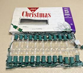 Enchanted Forrest 018277095124 Hoferts Clear 25-bulb C9 Christmas Tree String Light Set H4
