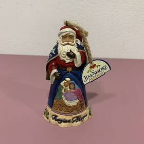 2722985 Enesco Jim Shore Heartwood Creek Away In A Manger Santa Christmas Ornament 2016